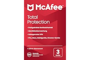 McAfee Total Protection (3 Gerät) 2025 | 12 Monate| Secure VPN, Sicherheitssoftware mit Virenschutz, Kennwort-Manager, Identitätsüberwachung | Postzustellung