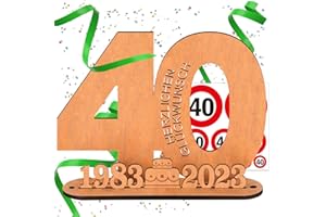 SOPALMY Holz-Schild Gästebuch - Geburtstag Frauen & Männer Holz für Schild Gästebuch mit Ständer und Kerzenhalter Deko Geburtstagsgeschenk (40)