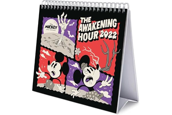 Grupo Erik - Calendrier de Bureau 2022 Disney, Mickey - 12 Mois | De Janvier à Décembre 2022 | 20x18x6,5 cm, 6 langues, Certifié FSC