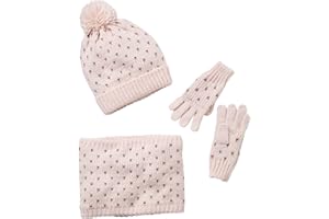 VERTBAUDET Ensemble Bonnet + Snood + Gants Coeurs Fille Basics