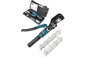 AMZCNC Pinza crimpatrice idraulica a 8 tons, 4 – 70 mm², con 9 paia di pinze per crimpare (4 – 70 mm²)