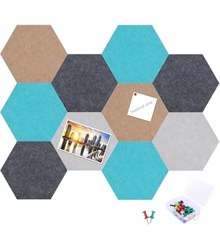 Hexagon Akustikplatten Selbstklebend, 12 Stück Hohe Dichte