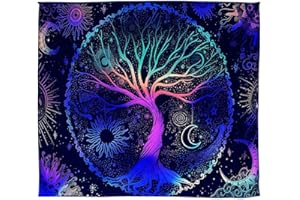 VQEOEOT Tapices de Árbol de la Vida, Tapiz para Colgar en la Pared Bohemia, para Colgar en la Pared, Tapiz de Mandala Psicodélico para Sala de Estar, Habitación, Dormitorio, Multicolor, 100 * 150 cm