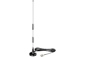 Bingfu - Magnetic Base Antenna 20-1300MHz HF VHF UHF Two Way Radio BNC Male Compatible with Uniden Bearcat Whistler Radio Shack