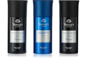 Yardley Gentleman Classic & Equity Deodorant Body Spray - 150ml(Pack of 3) | Modern Masculine Fragrance & Marine Sea & Fruity Notes | For Long Lasting Odor Protection | Assorted Pack