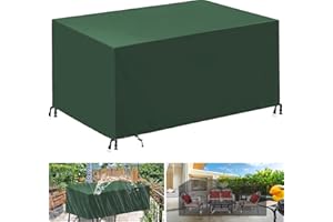 HRSMTY Copertura per Mobili da Giardino,420D Impermeabile Antivento Raggi UV Antipolvere,Panno Oxford Tavoli Cortile Copri Copridivano,Rettangolare Copertura Tavolo Giardino
