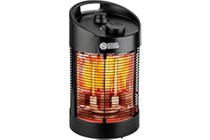 Heimwert Infrarot Stand Heizstrahler – Sofortige Wohlfühlwärme für Terrasse & Innenbereich, mobil & effizient, geräuschlos & allergikerfreundlich - Testurteil Sehr gut (41cm Höhe)