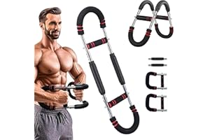 DriveNova Twister Armtrainer Mit 3 Stufen - Verstellbarer Brust Trainingsgerät (30-50kg/70-110lb), Tragbarer Brusttrainer Männer mit Abnehmbarem Design für Zuhause, Büro & Reise