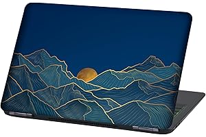 Finest Folia Laptop Film Cover, Abstract Adhesive Film, Notebook Sticker, Protective Cover, Self-Adhesive Vinyl Skin Sticker (LP99 Blue Mountains, 13-14 Inches)