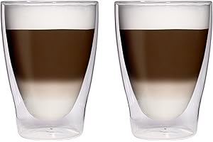 Filosa® Verres à latte macchiato à double paroi (2 x 280 ml), verres à expresso, verres à thé, verres à cappuccino, verres thermiques à double paroi pour latte macchiato, verres à café