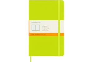 Moleskine - Classic Notebook, Taccuino a Righe, Copertina Rigida e Chiusura ad Elastico, Formato Large 13 x 21 cm, Colore Verde Limone, 240 Pagine