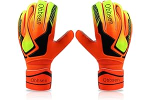 Obbsen Football Goalkeeper Gloves for Kids Youth and Adult | Goalie Gloves with Finger Protection and Super Grip | Boys Mens Goalkeeping Gloves Size 5/6/7/8/9/10