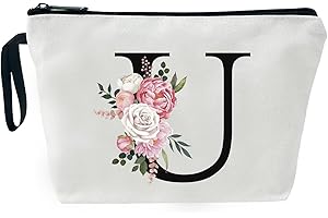 JEKUGOT Personalisierte Make-up-Taschen, Geburtstagsgeschenke für Frauen, A-Z, personalisierte Geschenke für Frauen, einzigartige Freundschaftsgeschenke für Frauen, Braut-Kosmetiktasche, Geschenke für beste