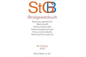 Strafgesetzbuch: mit Einführungsgesetz, Völkerstrafgesetzbuch, Subventionsgesetz, Wehrstrafgesetz, Wirtschaftsstrafgesetz, Betäubungsmittelgesetz, ... dem Jugendgerichtsgesetz, (Beck-Texte im dtv)