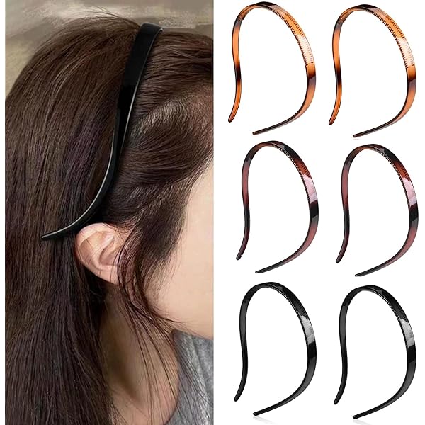 5 Serre-Têtes Zigzag Avec Pinces | Finition Mate Antidérapante