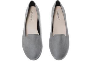 Ataiwee Women's Flats Shoes - Round Toe Casual Office Suede Dress Ballet Shoes.