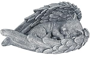 Fokroin Statue Chat, Statue Jardin Exterieur, Chat en Pierre Tombale, Statue Commémorative pour Animaux de Compagnie, Statuette Chat Jardin, pour Terrasse Balcon, Jardin ou Cadeau Intérieur