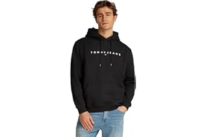 Tommy Jeans Uomo Felpa Linear Logo con Cappuccio