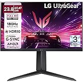 LG 24GS65F 60.47cm (23.8 Inch) UltraGear FHD (1920x1080) IPS Gaming Monitor with 180Hz, 1ms (GtG), HDR10, NVIDIA G-SYNC Compatible, AMD FreeSync, HDMI