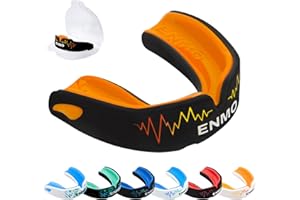 Enmo Maxilla Pro Gum Shield - Adult & Junior 10+ Mouth Guard with Case for Rugby, Boxing, Hockey and Contact Sports - Mouthguard with Boil & Bite, Breathing Channel Tech, Triple Layer