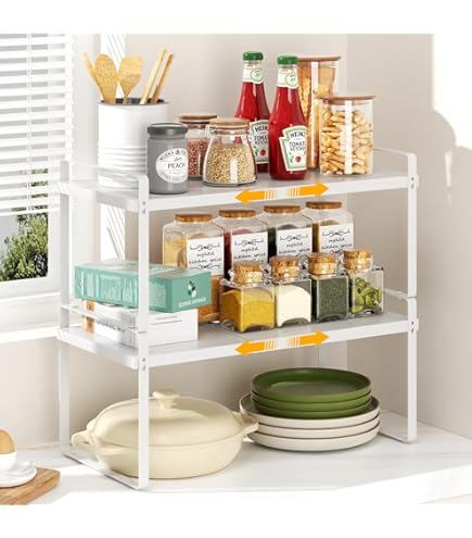 Organizzatore Da Cucina Impilabile SHBaizoy - Metallico Con Base Antiscivolo - Per Dispensa E Bagno - Foto 6