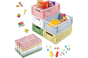 LBING Klappkiste Plastik Klappkorb Faltbare 5STK Stabile Aufbewahrungskiste Mini klappbox 15x10x5,8 cm Einfache Umzug für Regal Zuhause Küche Klassenzimmer Schlafzimmer Badezimmer Büro