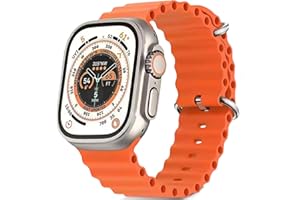 Genérico SmartWatch Hombre Mujer, 49mm Reloj Inteligente con Llamadas Bluetooth, Reloj Digital Pulsómetro/Monitor de Sueño/Podómetro,Pulsera Actividad, ECG, para Android iOS, T800 (Orange)