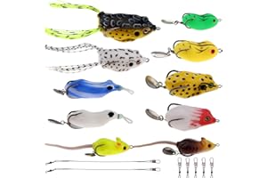 Funzhan Fishing Topwater Lures Frog Swimbaits Soft Silicone Plastics Bionic Floating Baits Weedless Design for Bass Trout Crappie Flounder Saltwater Freshwater Kit