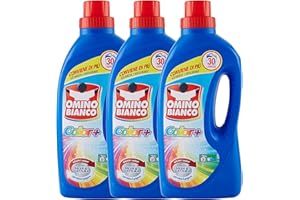 Omino Bianco - Detersivo Lavatrice Liquido Color+, 90 Lavaggi, Specifico per Capi Colorati, Tecnologia Salva i Colori e Cattura il Grigiore, 1500 ml x 3 Confezioni