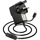 Jun_Electronic 5V 3A USB C/Type-C Power Supply Adapter with ON/OFF switch for Raspberry Pi 4 Model B (5V 3A)
