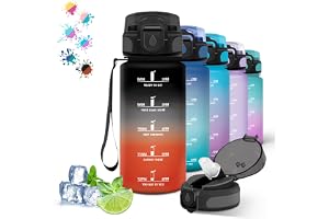 Vattenflaska för barn, 0,5 liters flaska med tidsskala, lätt att rengöra, 500 ml vattenflaska med sugrör, motiverande flaska
