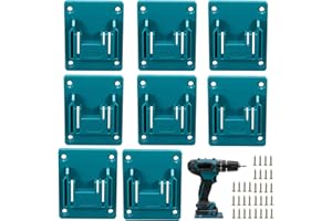 TEL CHARME * 8 Stück Wandhalterung Werkzeughalter für Makita 18V, Elektrowerkzeug Bohrwerkzeuge Halterung Maschinenhalter, Schrauber Halterung mit Schrauben, Halterung Maschinenhalter Werkstatt Speicherung
