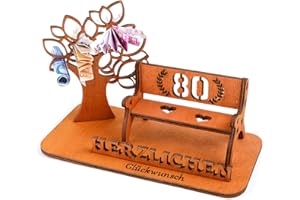 I LOVE MOM Geldgeschenk Geburtstag Holz,Selber Machen Holz-Schild Gästebuch,DIY Dreidimensionale Bäume Sitzbank Deko Zahlen für Geschenke,Hochzeiten,Partys,Geburtstage,Jubiläum (Y80)