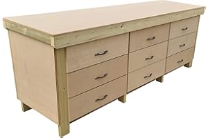 ARBOR GARDEN SOLUTIONS Workbench Tool Cabinet Wooden 18mm MDF Top Heavy-Duty Industrial Work Table (8ft)