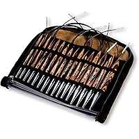 Prym 223800 Rundstricknadel Set 4–10 mm | Austauschbare Nadeln aus Holz mit Seilen | Stricknadel-Set in Etui | 8 Nadelpaare +