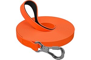 X XBEN Wasserdicht Schleppleine für Hunde,3M 5M 10M 15M 20M 30M Gummierte Schleppleine mit Abschließbarer Karabine,Wasserfest Hundeleine Laufleine für Große bis Kleine Hunde,Robuste Trainingsleine