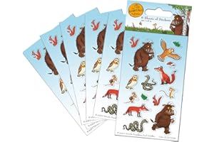 Paper Projects 01.70.15.041 Gruffalo impreza naklejki (6 arkuszy), niebieskie, 12,5 cm x 7,5 cm