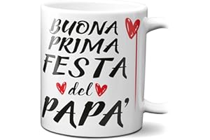 STAMPATEK Tazza Festa del Papà Idee Regalo Tazza Buona Prima Festa del Papà Regali Papa Tazze Mug Divertenti in Ceramica Idea Regalo Festa dei Papà Padre Futuro Papà