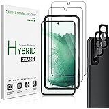 amFilm 2-Pack Hybrid Screen Protector for Samsung Galaxy S22 5G [6.1 inch], [Fingerprint ID Compatible], HD Clear Case Friend