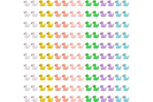 FIHODONE 140 Pièces Mini Canard en Résine, Petit Canard a Cacher Multicolores, Mini Figurine de Canard, Canards Miniatures de Couleur Foncée, pour Bricolage Décoration Aquarium Maison de Poupées