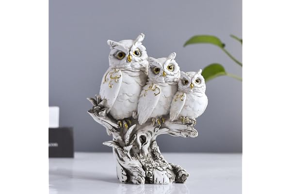 ODMYZG Figurines de Hibou,Décoration de Hibou, Petits Articles de décoration, décoration de Sculpture pour la Maison, Le Bureau, la Table. Cadeaux pour Les Amateurs de Hibou.