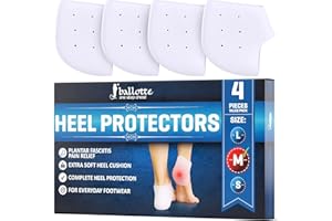 Ballotte Premium Silicone Heel Protectors (Medium - 4 Pack) | Gel Heel Pads/Silicone Socks for Women & Men - Pain Relief for Cracked Heel | Blister Prevention Heel Cups/Cushions for Plantar Fasciitis