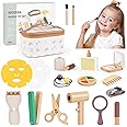 Makeup Set Toys for 2 Year Old Girls Gifts: Wooden Pretend Makeup Dress Up Kit with Beauty & Hair Salon, Montessori 2 3 4 Year Old, Toddler 1st Christmas Birthday Presents for Two Year Old Girl Age 2+