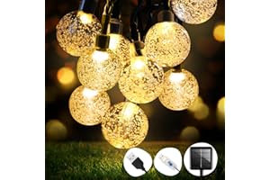 HOTERIL 50 LED Catena Luminosa Esterno, 【Alimentazione Solare e USB】8 Modalità & 8M Luci Solari, Impermeabile IP65 Lampada per Giardino, Terrazzo, Matrimonio, Festa