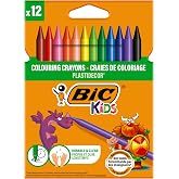 BIC Plastidecor Elleri Kirletmeyen Pastel Boya, 12'li Kutu, Elleri Boyamaz, 30 Aydan B&uuml;y&uuml;k &Ccedil;ocuklar İ&ccedil;in İdeal