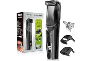 FERRISA Barttrimmer Herren, All-in-1 Vacuum Bartschneider, USB Wiederaufladbar Rasierer Elektrisch, Nasenhaartrimmer, Kabellos Mens Beard Trimmer with Built-in Vacuum for Schnurrbart, Koteletten