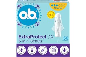 ob. ExtraProtect 5-i-1-skyddstamponger (1 x 56 st) med extra skyddande vingar för världens bästa tillförlitliga läckageskydd och komfort