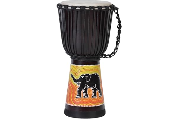 30cm professionnel Djembé tambour Bongo tambour à percussion motif éléphant style africain – (pour les enfants en âge de la maternelle)