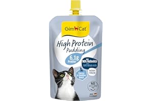 GimCat Pudding à Haute teneur en protéines - Délicieuse collation Riche en protéines pour Les Deux - Fabriqué en Allemagne (1 x 100 g)