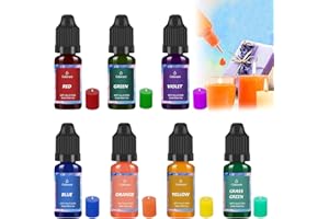 QEEROYO 7 Pezzi Coloranti per Candele, Colorante Liquido Per Fare Candele, per La Realizzazione in Cera di Soia, Colorante, 10ML